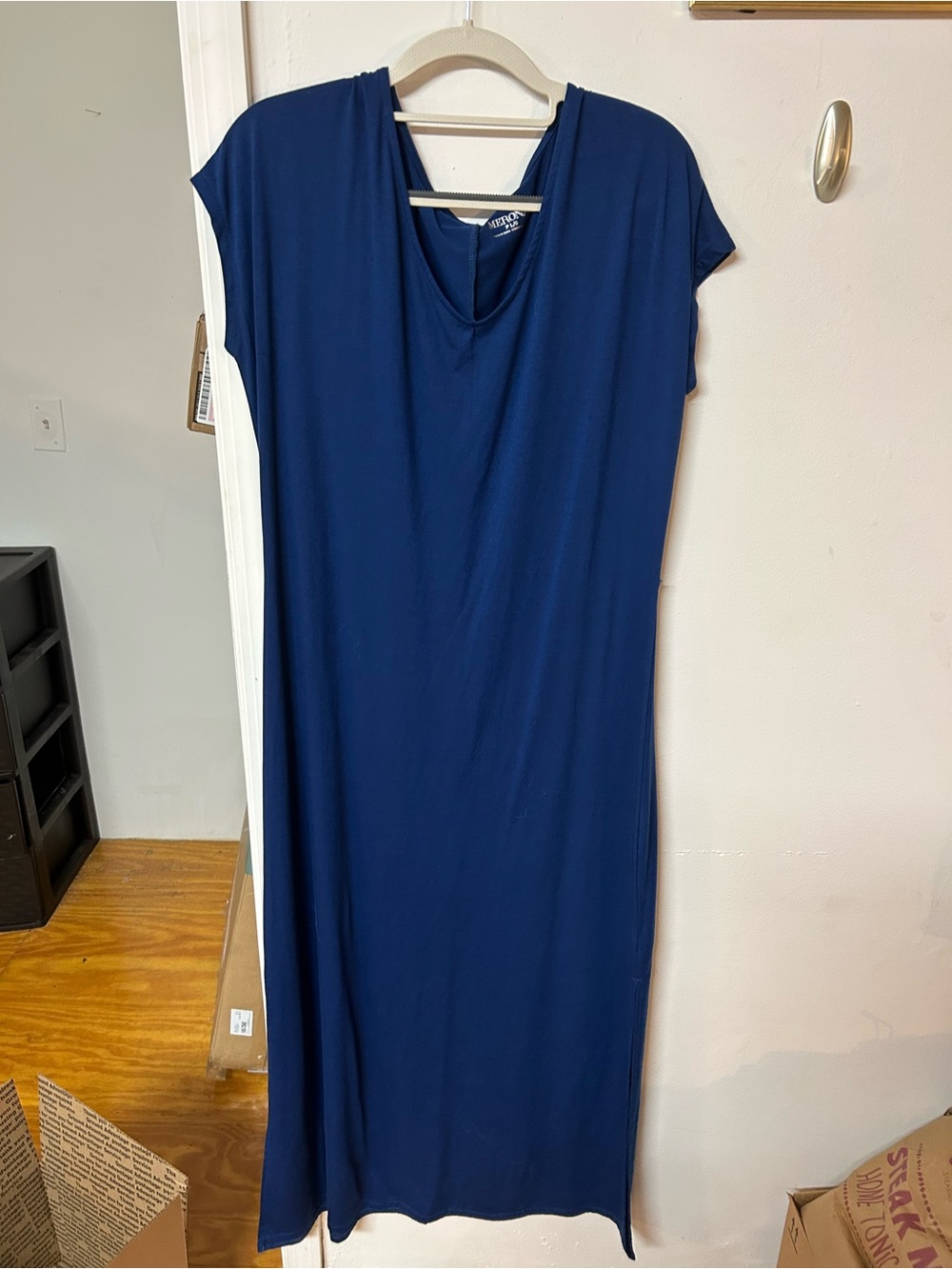 Merona Navy Blue Cap-Sleeve Maxi Dress